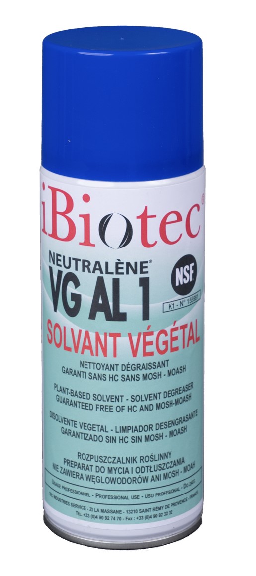 Solvant végétal alimentaire. Solvant dégraissant. Aérosol solvant dégraissant. Solvants alternatifs. Dégraissant sans hydrocarbure. Produit sans MOSH. Produit sans MOAH. Solvant vegetal. Degraissant vegetal. Solvant alimentaire. Degraissant alimentaire. Fournisseurs aérosols. Fabricants aérosols. Substitut dichloromethane. Substitut chlorure de methylene. Substitut ch2 cl2. Substituts CMR. Substitut acetone. Substitut acetone. Substitut NMP. Solvant pour polyurethanes. Solvants pour epoxy. Solvant polyester. Solvant colles. Solvant peintures. Solvant resines. Solvants vernis. Solvants elastomeres